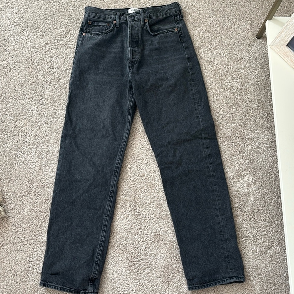 AGOLDE Black Jeans - 90’s Pinch High Waist Straight Leg Jeans